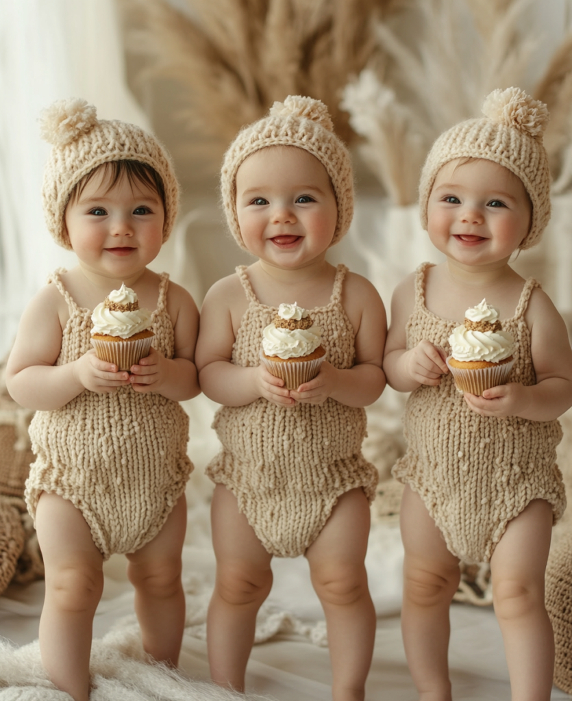 cute_babies_in_knitted_beige_rompers_